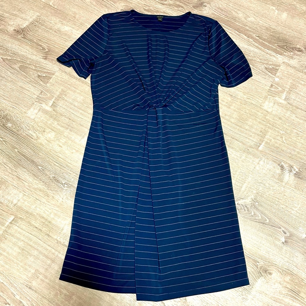 Ann Taylor Navy Stripe Midi Dress Size XL